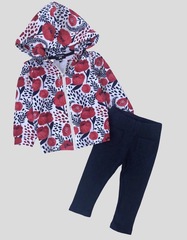 Набір одягу для дівчинки: кофта, лосіни "Маківка", двунитка, 74 розмір
