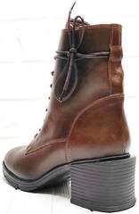 Демисезонные женские ботинки на каблуке 6 см G.U.E.R.O 108636 Dark Brown.