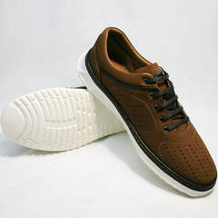 Легкие дышащие кроссовки для повседневной носки мужские Vitto Men Shoes 1830 Brown White