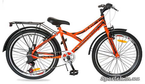 Оранжево-черный подростковый велосипед Discovery Flint MC с колесами 24 дюйма