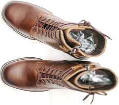 Красивые ботильоны женские осень ботинки на каблуке со шнуровкой G.U.E.R.O 108636 Dark Brown.