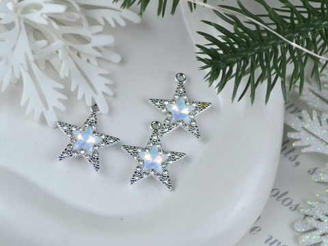 Підвіска стразова зірочка біла