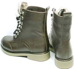 Высокие ботинки из натуральной кожи женские зимние Studio27 576c Broun.