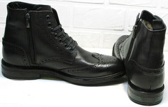 Красивые зимние  ботинки мужские LucianoBelliniBC3801L-Black.