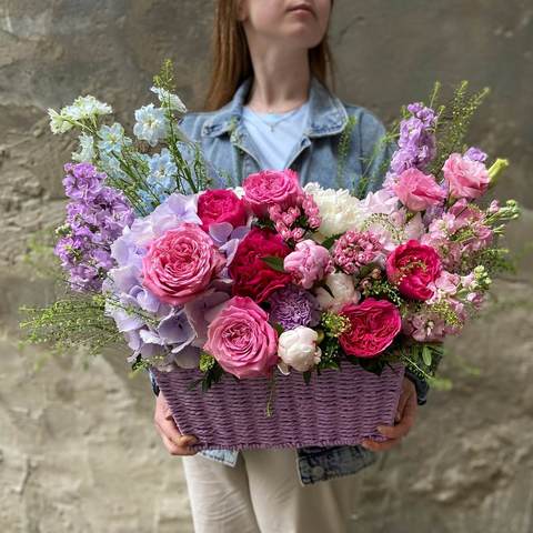 Basket of flowers «Lavender Passion»