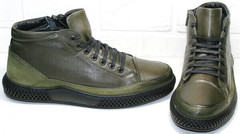 Осенние ботинки утепленные мужские термо Luciano Bellini BC2803 TL Khaki.