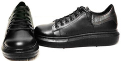 Черные кроссовки сникерсы женские EVA collection 0721 All Black.