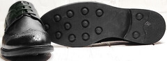 Модные туфли броги на толстой подошве мужские Luciano Bellini C3801 Black.