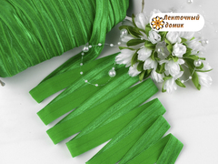 Резинка для повязок  с легким блеском зеленая 16 мм
