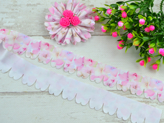 Стрічка складка ніжні рожеві гортензії №8