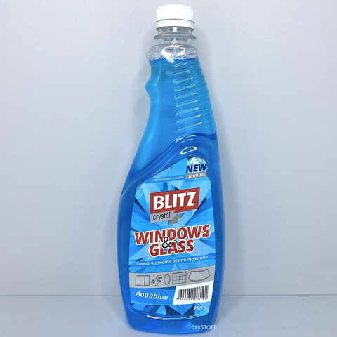 Средство для мытья стекла BLITZ crystal 750 мл запаска, синее