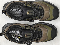 Goretex кроссовки осень зима мужские Salomon Quest Element Khaki Black ADV/G Thinsulate Nonslip.