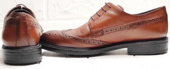 Мужские классические туфли на шнуровке Luciano Bellini C3801 Brown.