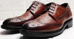 Модные туфли мужские кожаные классические Luciano Bellini C3801 Brown.