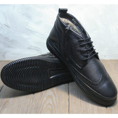 Зимние ботинки из натуральной кожи мужские Rifellini Rovigo C8208 Black