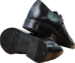 Классические туфли кожаные мужские Luciano Bellini F823 Black Leather.