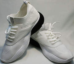 Красивые кроссовки белые сетка женские El Passo KY-5 White.