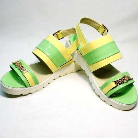 Женские сандали на толстой подошве Crisma 784 Yellow Green