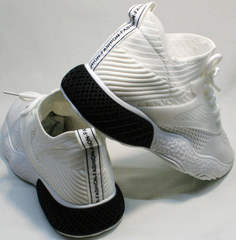 Массивные белые кроссовки с белой подошвой женские El Passo KY-5 White.