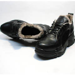 Зимние кроссовки с натуральным мехом женские Studio27 547c All Black.
