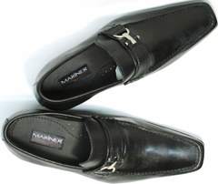 Модельные мужские туфли с квадратным носом Mariner 4901 Black.