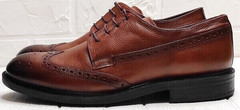 Дерби мужские туфли классика Luciano Bellini C3801 Brown.