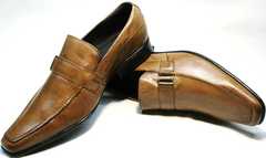 Мужские классические туфли лоферы коричневые Mariner 12211 Light Brown.