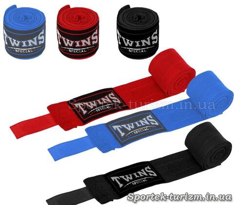 Еластичні бинти на зап'ястя для боксу Twins 4м (х/б+еластан)