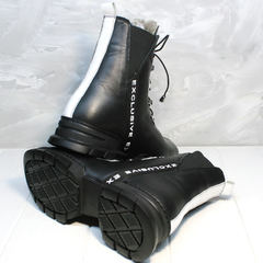 Молодежные зимние ботинки женские Ripka 3481 Black-White.