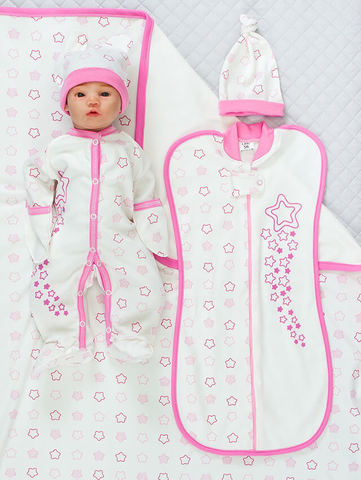 Набор одежды для новорожденного в роддом Звезды розовый