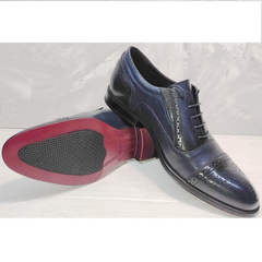 Оксфорды туфли мужские кожаные Ikoc 3805-4 Ash Blue Leather.