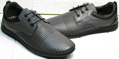 Модные мужские мокасины мокасины с шнурками - туфли летние Ridge Z-430 75-80Gray