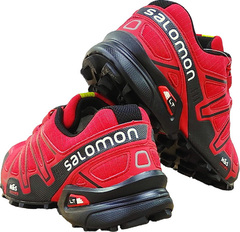 Дышащие мужские кроссовки Salomon Speedcross 3 A-2054 Red Black.