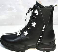 Стильные зимние ботинки женские Ripka 3481 Black-White.