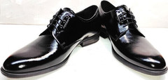 Модельные туфли мужские лаковые Ikoc 2118-6 Patent Black Leather