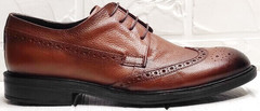 Дерби туфли классика мужские Luciano Bellini C3801 Brown.