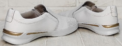 Кожаные туфли слипоны летние женские Pegada 1210103-01White.