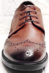 Темно коричневые туфли инспектор мужские Luciano Bellini C3801 Brown.
