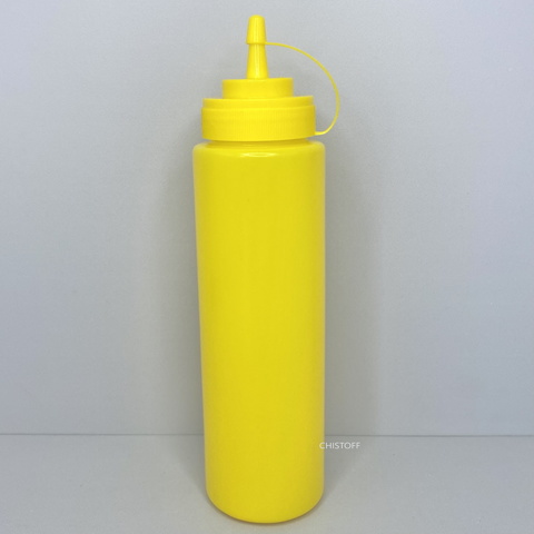Диспенсер пластиковый для соусов и сиропов 700 мл желтый