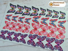 Метелики  для вирізання рожеві в листах