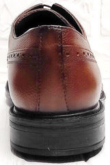 Коричневые броги туфли классические мужские Luciano Bellini C3801 Black.