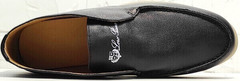 Черные лоферы кожаные полуботинки женские Rozen 6023+1 «Loro Piana».