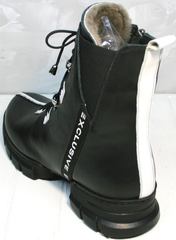 Женские зимние ботинки на натуральном меху Ripka 3481 Black-White.