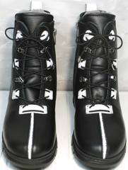 Женские кожаные ботинки зима Ripka 3481 Black-White.