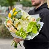 Photo of Exquisite bouquet with anthuriums «Lime Curd»