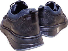 Чёрные мокасины кроссовки мужские осень Arsello 22-01 Black Leather.