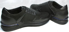 Черные кроссовки с черной подошвой мужские Luciano Bellini 1087 All Black