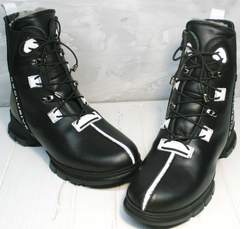 Теплые ботинки женские Ripka 3481 Black-White.