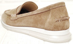 Классические лоферы. Бежевые туфли на низком каблуке Anna Lucci 2706-040 S Beige.