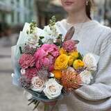 Photo of Colorful bouquet with peonies and peony roses «Sweets for Nastyusha»